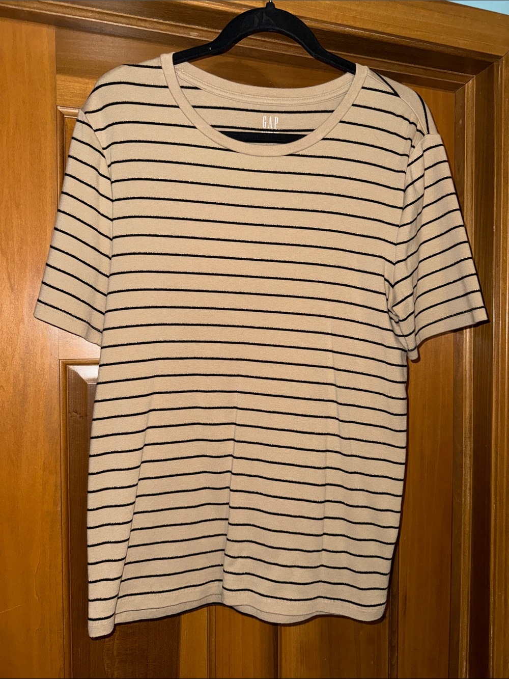 GAP Tan, Black and Gold Striped Tee - XL TALL